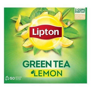 Lipton Green Tea Bag 50 x 1.3G-Lemon, 12 Pieces Per Carton
